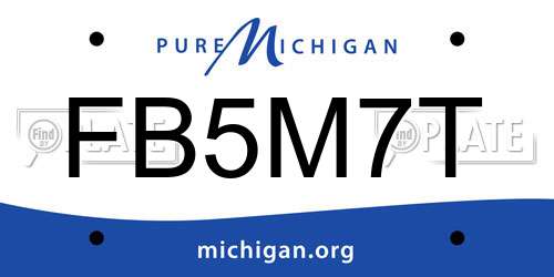 FB5M7T Michigan License Plate