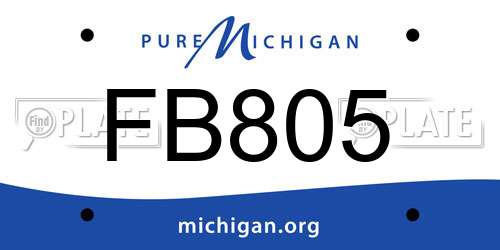 FB805 Michigan License Plate