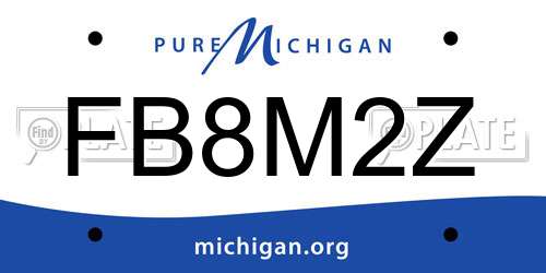 FB8M2Z Michigan License Plate
