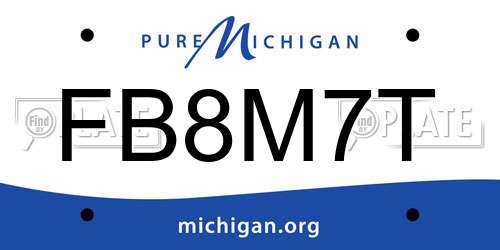 FB8M7T Michigan License Plate