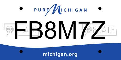 FB8M7Z Michigan License Plate
