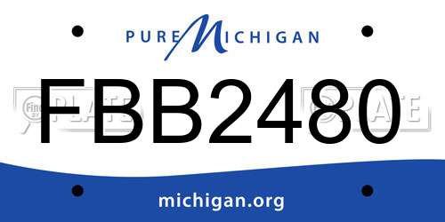 FBB2480 Michigan License Plate