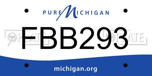 FBB293 Michigan License Plate