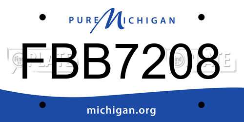 FBB7208 Michigan License Plate