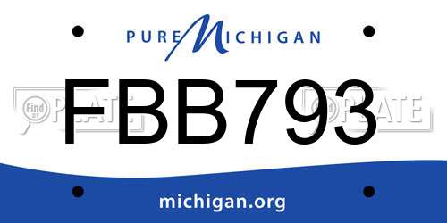 FBB793 Michigan License Plate