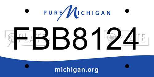 FBB8124 Michigan License Plate