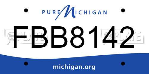 FBB8142 Michigan License Plate