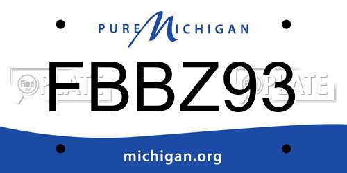FBBZ93 Michigan License Plate