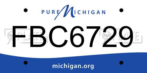 FBC6729 Michigan License Plate