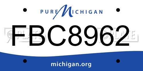 FBC8962 Michigan License Plate
