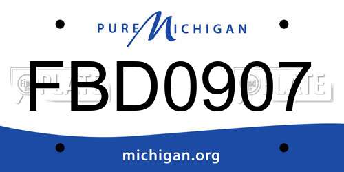 FBD0907 Michigan License Plate