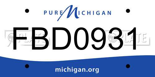 FBD0931 Michigan License Plate