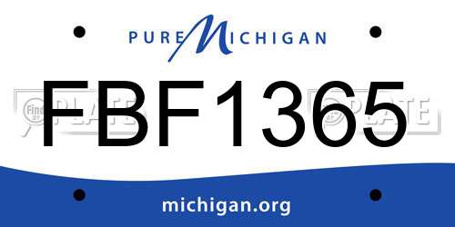 FBF1365 Michigan License Plate