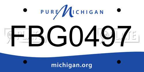 FBG0497 Michigan License Plate