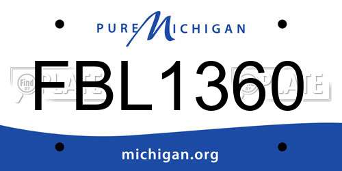 FBL1360 Michigan License Plate