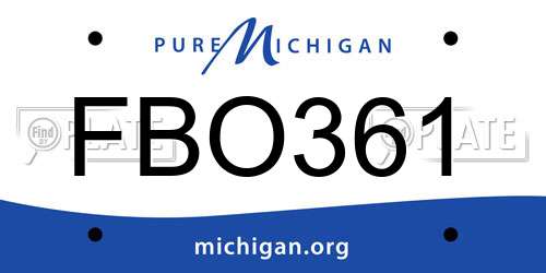 FBO361 Michigan License Plate