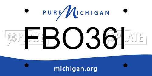 FBO36I Michigan License Plate