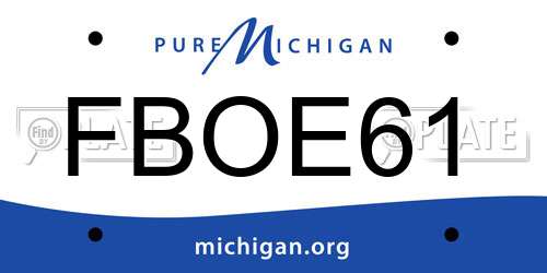 FBOE61 Michigan License Plate
