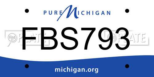 FBS793 Michigan License Plate