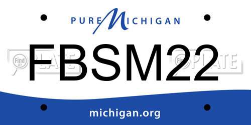 FBSM22 Michigan License Plate