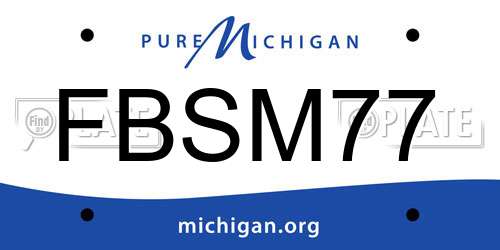 FBSM77 Michigan License Plate