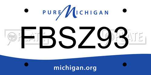 FBSZ93 Michigan License Plate