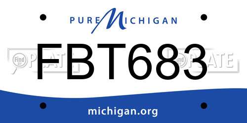 FBT683 Michigan License Plate