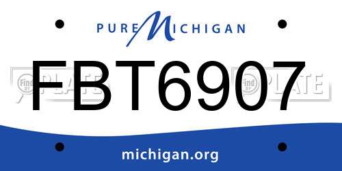 FBT6907 Michigan License Plate