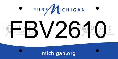 FBV2610 Michigan License Plate