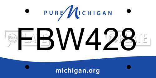 FBW428 Michigan License Plate