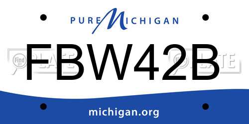 FBW42B Michigan License Plate
