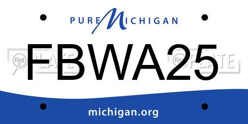 FBWA25 Michigan License Plate