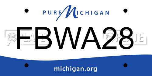 FBWA28 Michigan License Plate