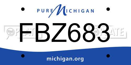 FBZ683 Michigan License Plate