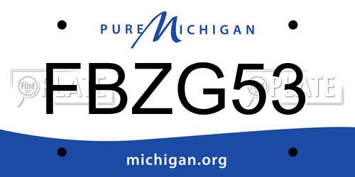 FBZG53 Michigan License Plate
