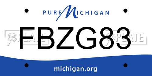 FBZG83 Michigan License Plate