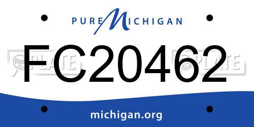 FC20462 Michigan License Plate