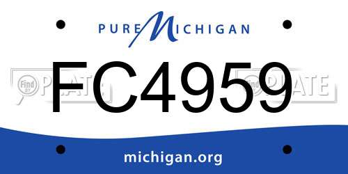 FC4959 Michigan License Plate