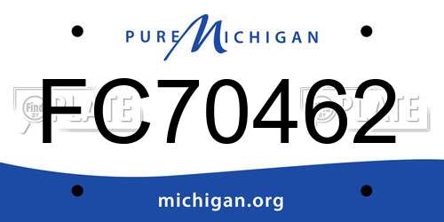 FC70462 Michigan License Plate