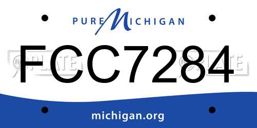 FCC7284 Michigan License Plate