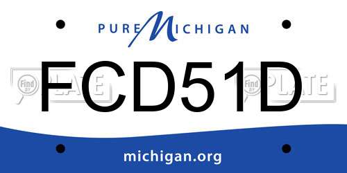 FCD51D Michigan License Plate