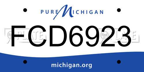 FCD6923 Michigan License Plate