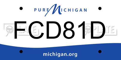 FCD81D Michigan License Plate