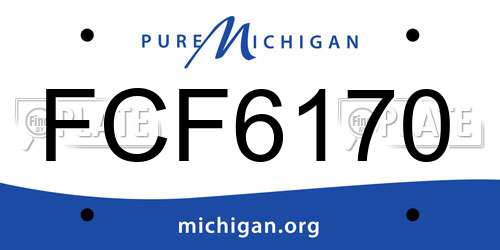 FCF6170 Michigan License Plate