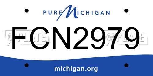 FCN2979 Michigan License Plate