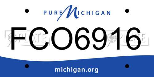 FCO6916 Michigan License Plate