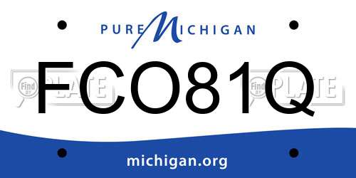 FCO81Q Michigan License Plate