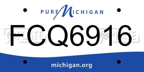 FCQ6916 Michigan License Plate