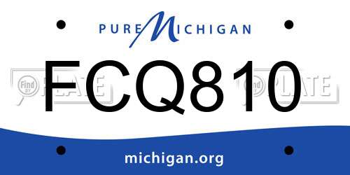 FCQ810 Michigan License Plate