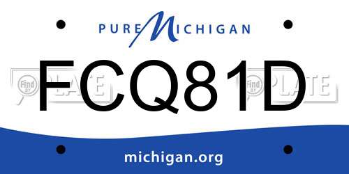 FCQ81D Michigan License Plate